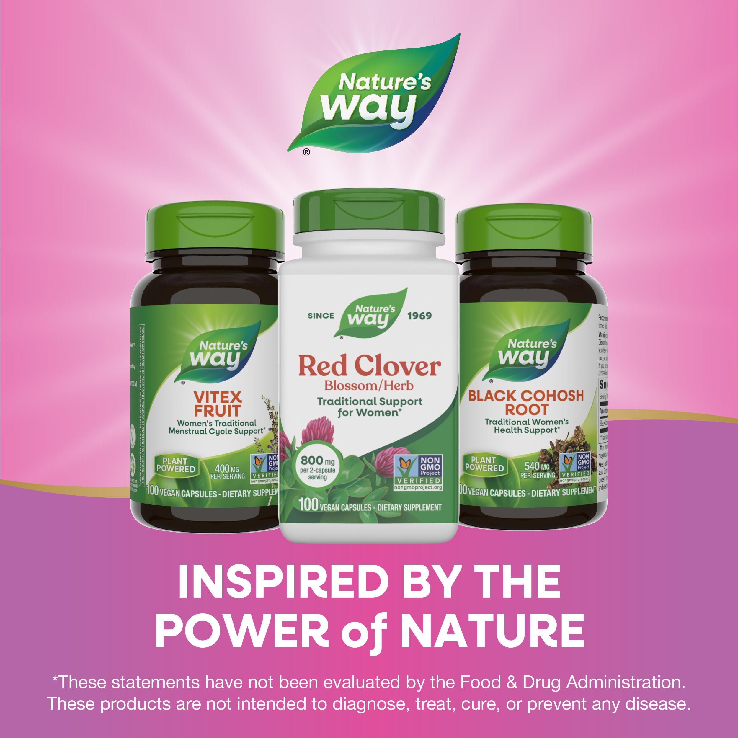 Nature's Way Red Clover Blossom health support scene suggests simple daily use
