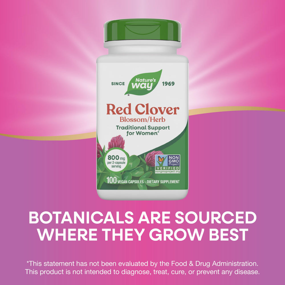 Nature's Way Red Clover Blossom vegan capsules for daily wellness routines