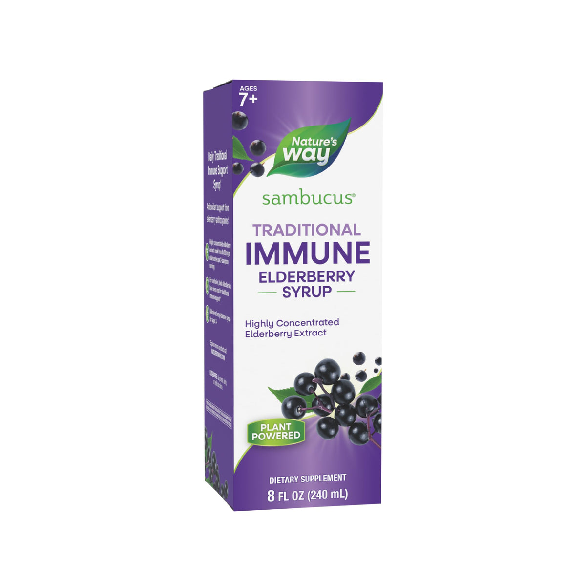 Nature's Way Sambucus elderberry bottle front for traditional immune support.