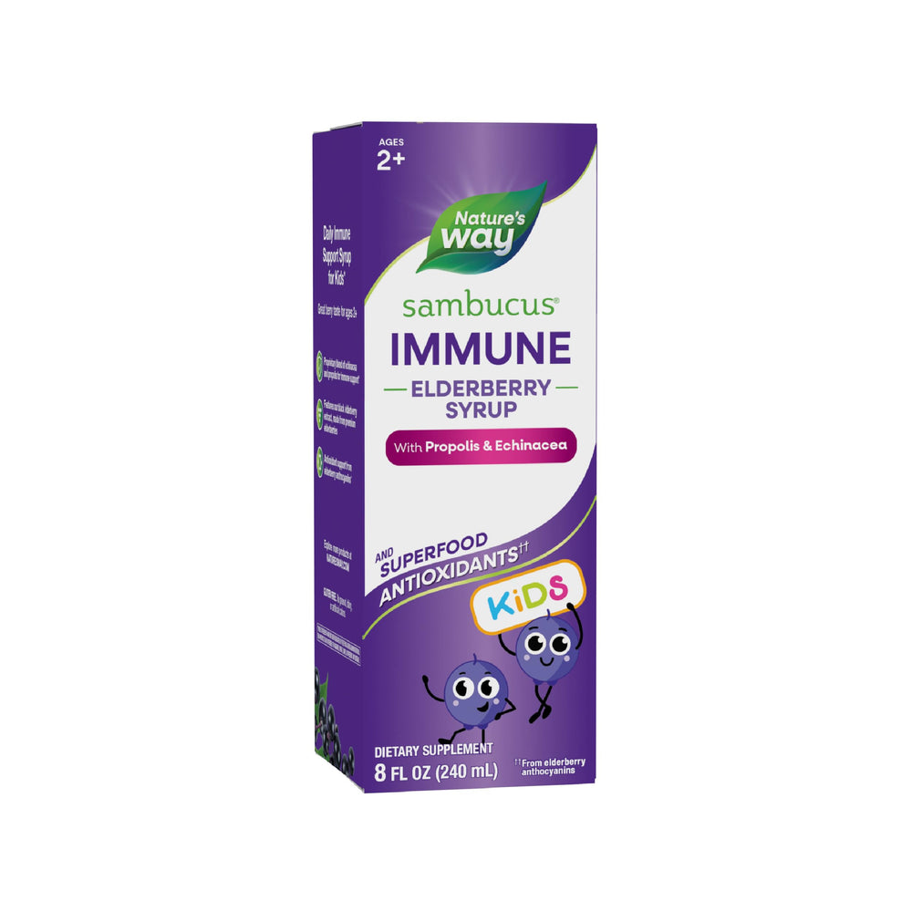 Nature's Way Sambucus immune syrup for kids bottle with berry flavor for daily immune support