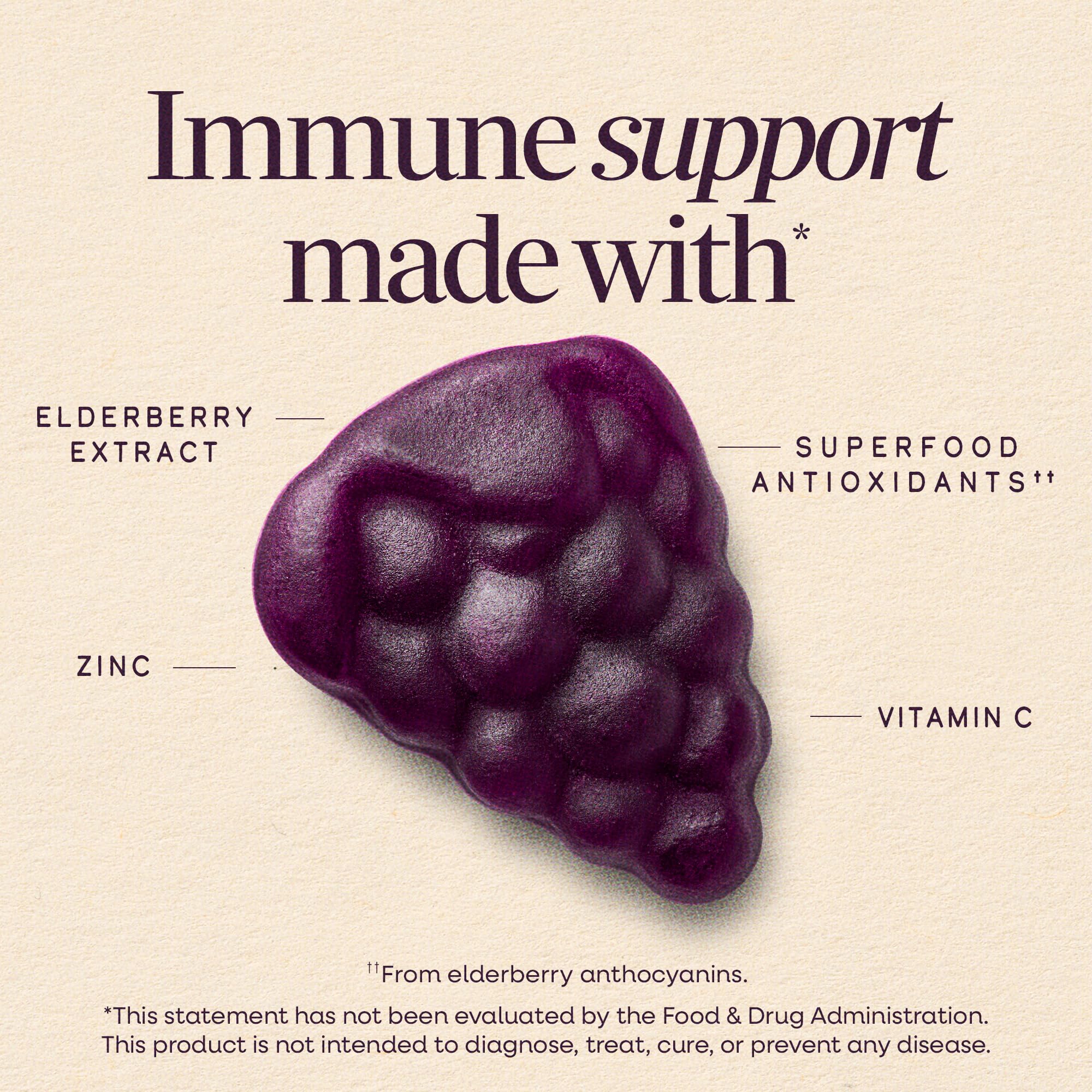 Nature’s Way Sambucus Kids Gummies close up elderberry extract ingredient