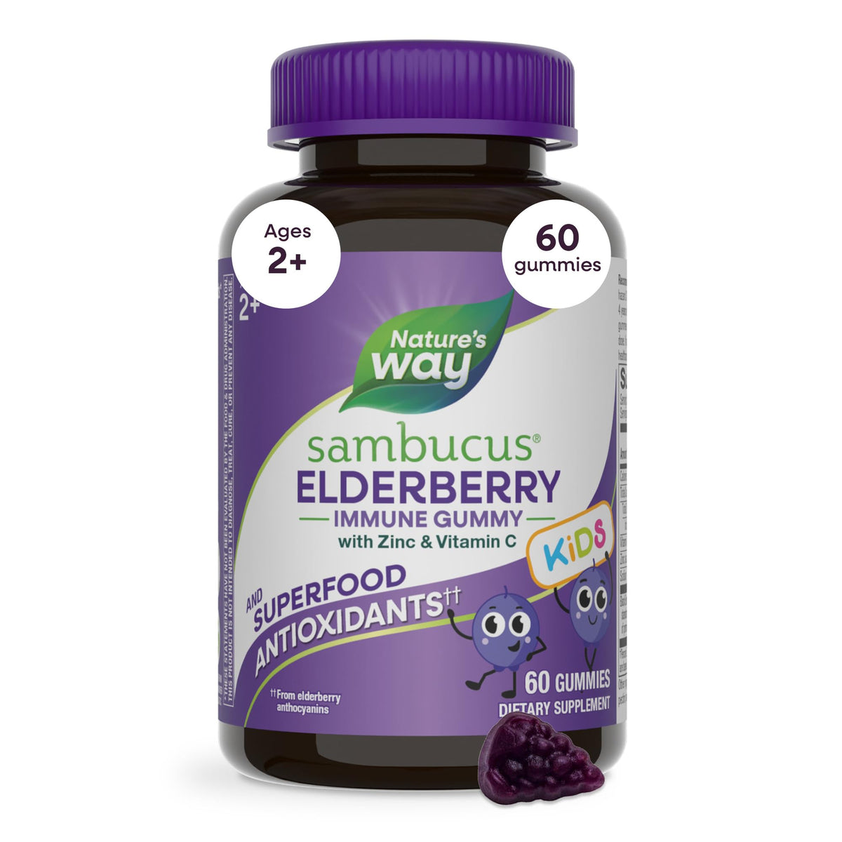 Nature’s Way Sambucus Kids Gummies front view immune support