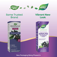 Nature's Way Sambucus label close-up showing elderberry extract.