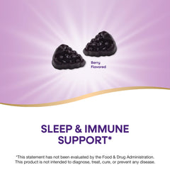Close-up of gummies illustrating berry flavor and soft texture.