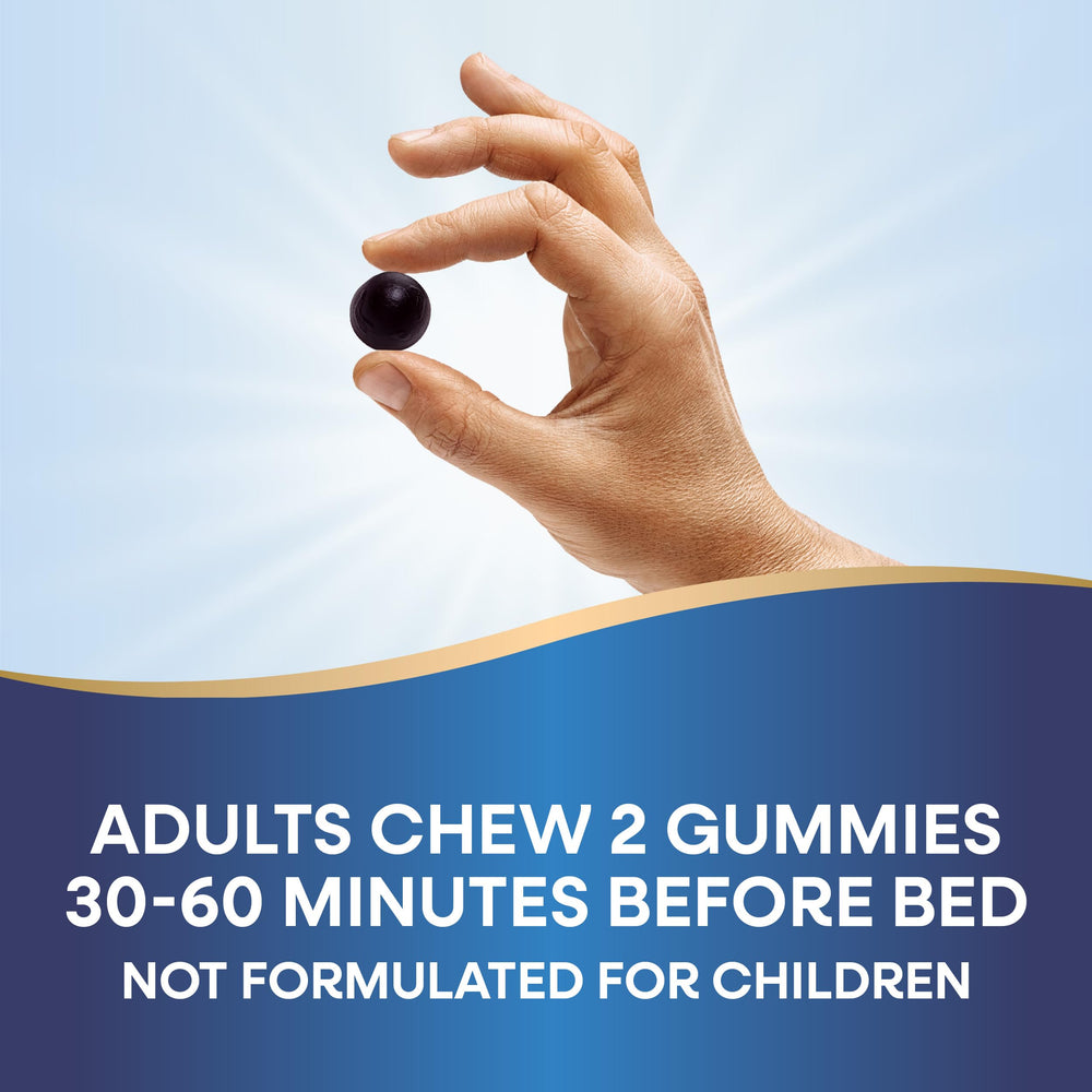Nature's Way Sleep Well Melatonin Gummies close-up showing sleep onset support.