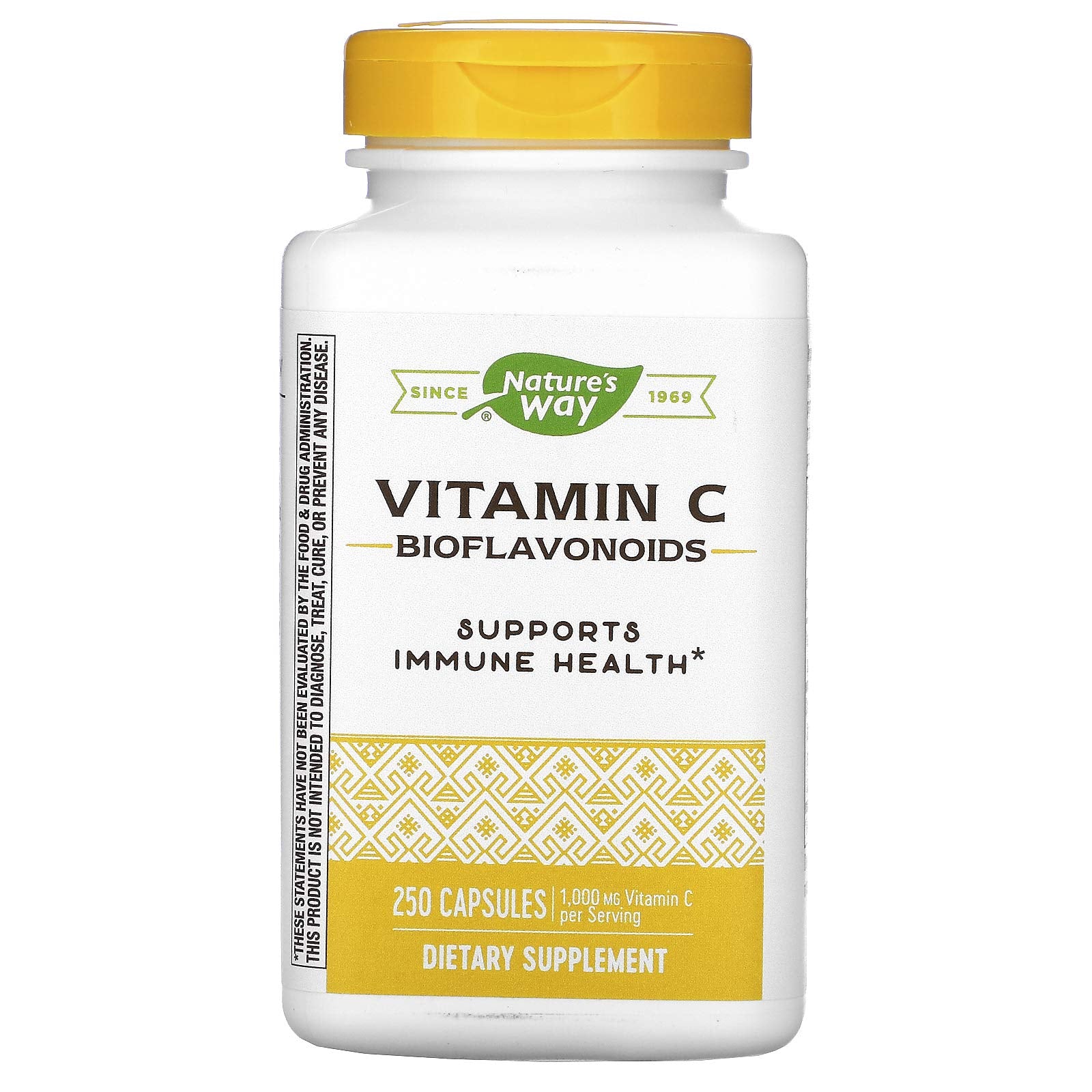 Nature's Way Vitamin C with Bioflavonoids bottle showing 1000 mg potency for immune support