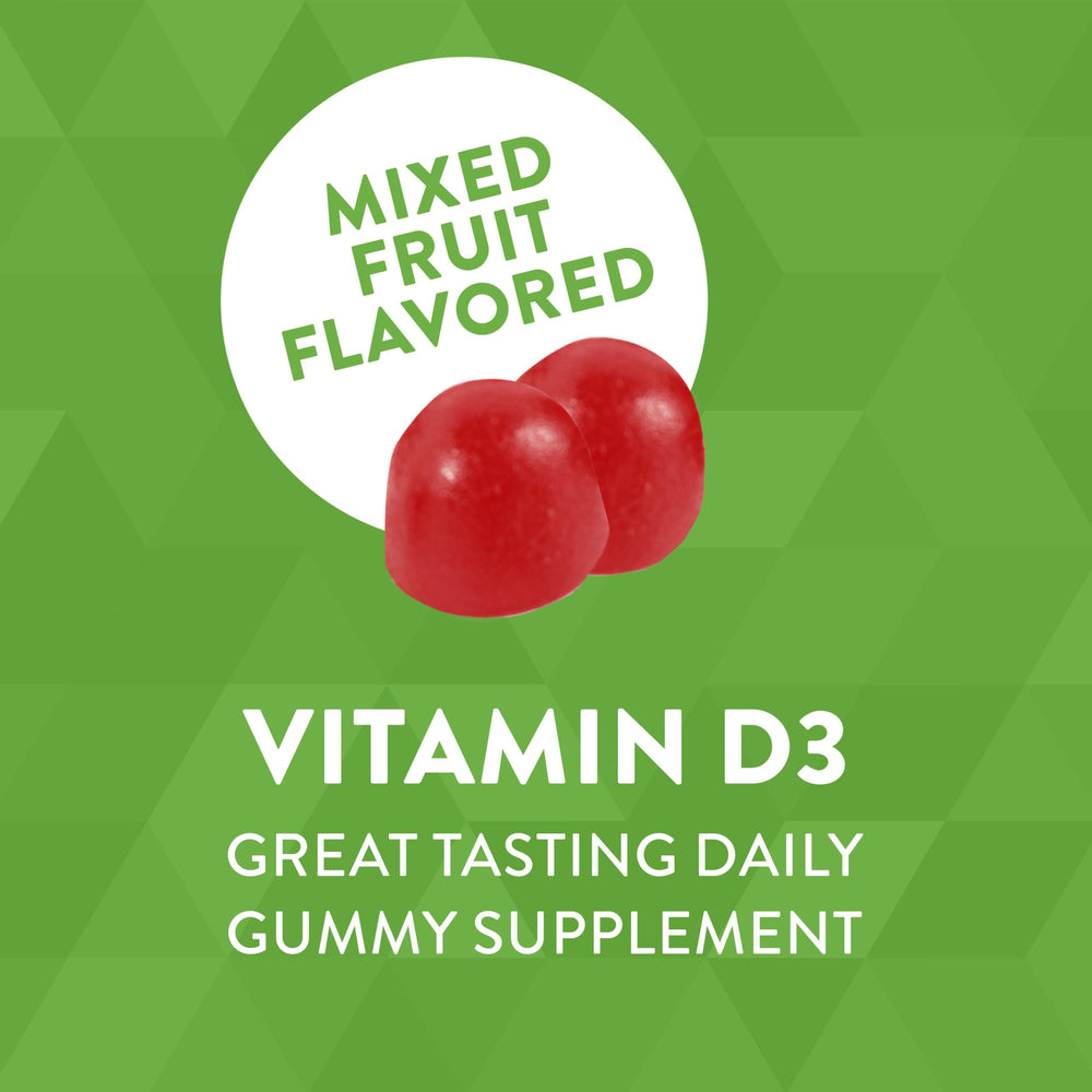Nature's Way Vitamin D3 Gummies close-up of mixed fruit chews