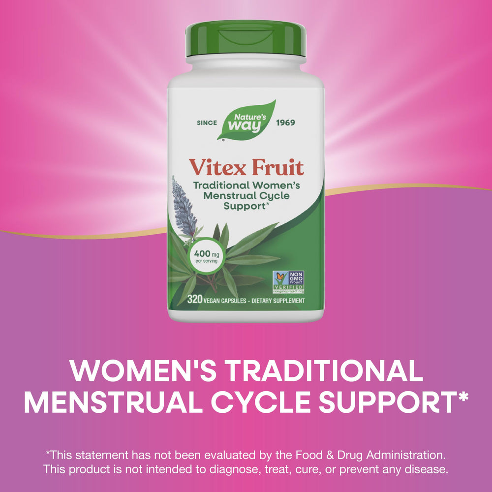 Nature's Way Vitex Fruit label and packaging details