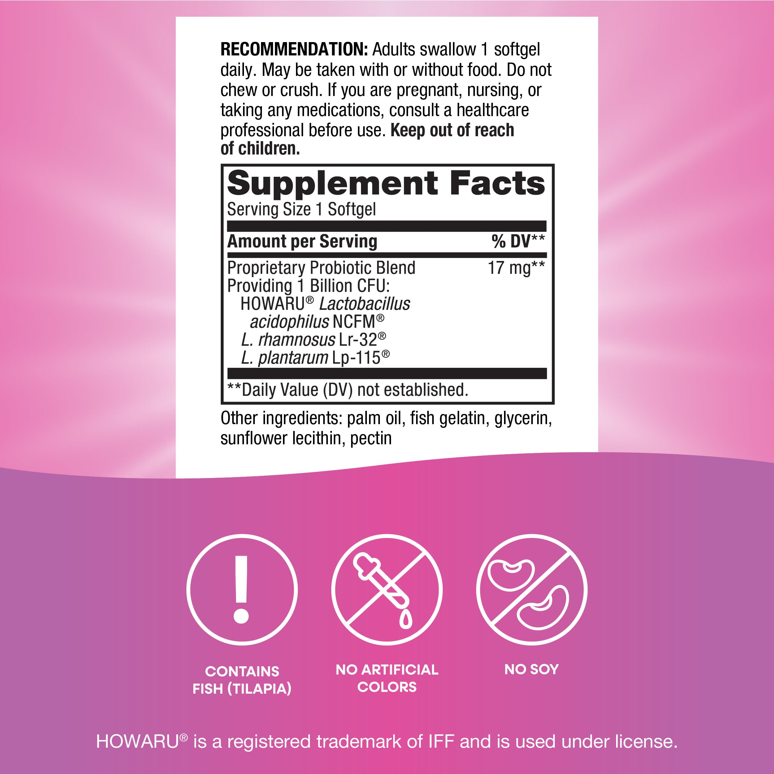 Travel-cap bottle of Nature's Way Women's Probiotic Pearls for on-the-go use.