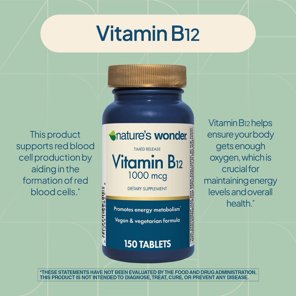 Nature's Wonder B12 brain and nervous system focus image for cognitive support