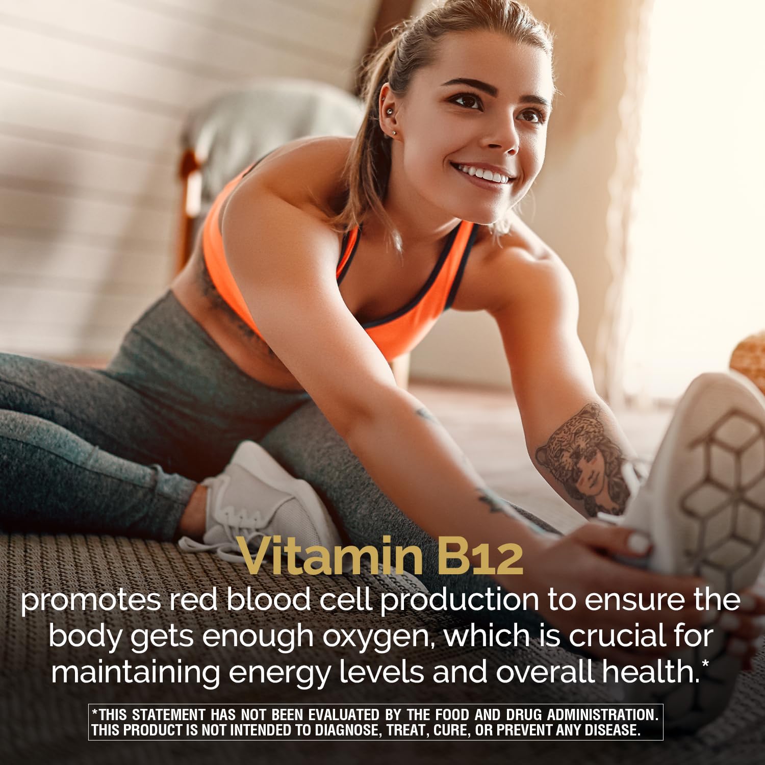 Nature's Wonder B12 energy concept image for steady metabolic support
