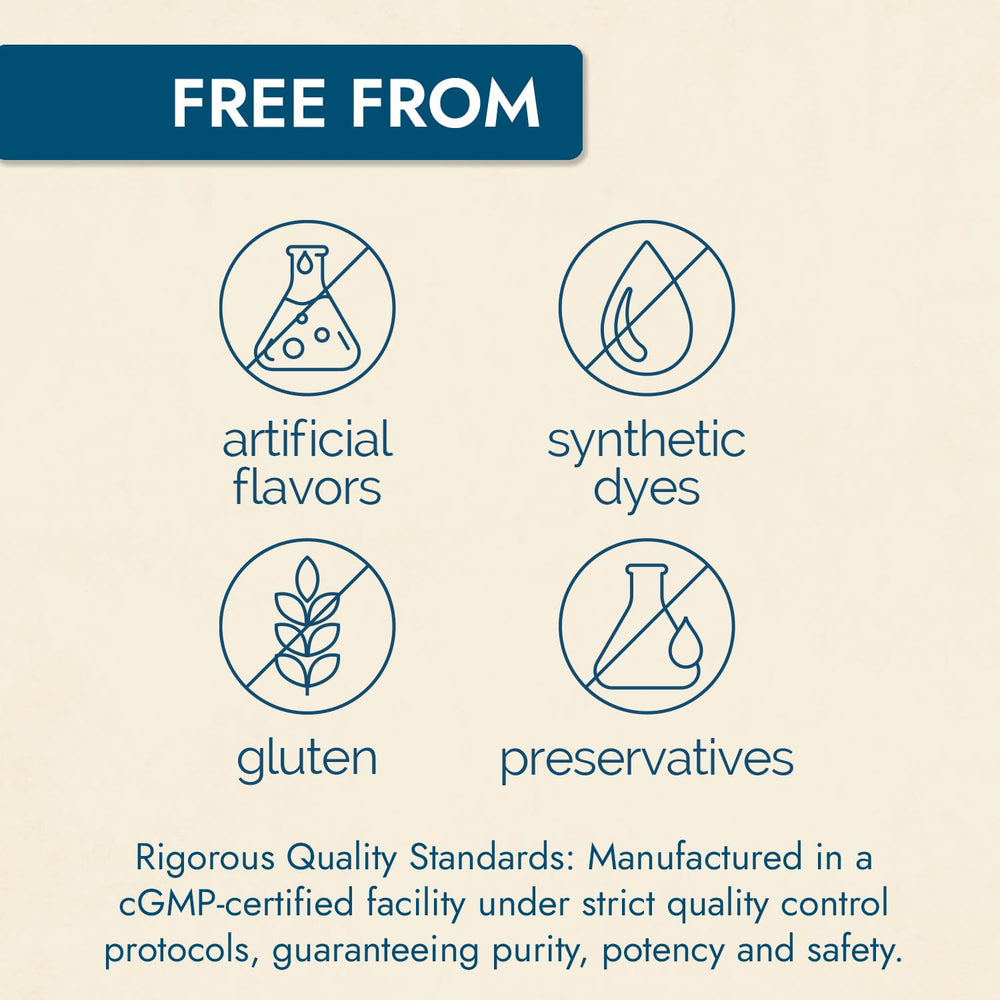 Nature's Wonder bottle with label emphasizes gluten-free and preservative-free formulation
