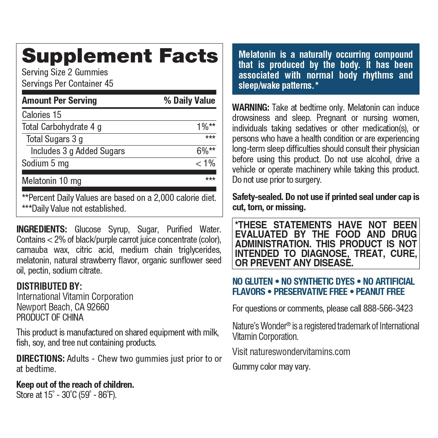 Nature's Wonder two gummies ready for bedtime indicate simple nightly dosing