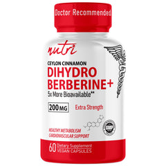Nature's Fusions Dihydroberberine 200mg capsules bottle front for daily wellness.