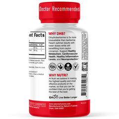 Nature's Fusions Dihydroberberine capsules closeup on compact form.