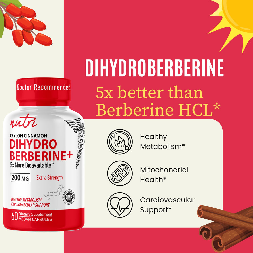 Nature's Fusions Dihydroberberine packaging opened to reveal capsules.