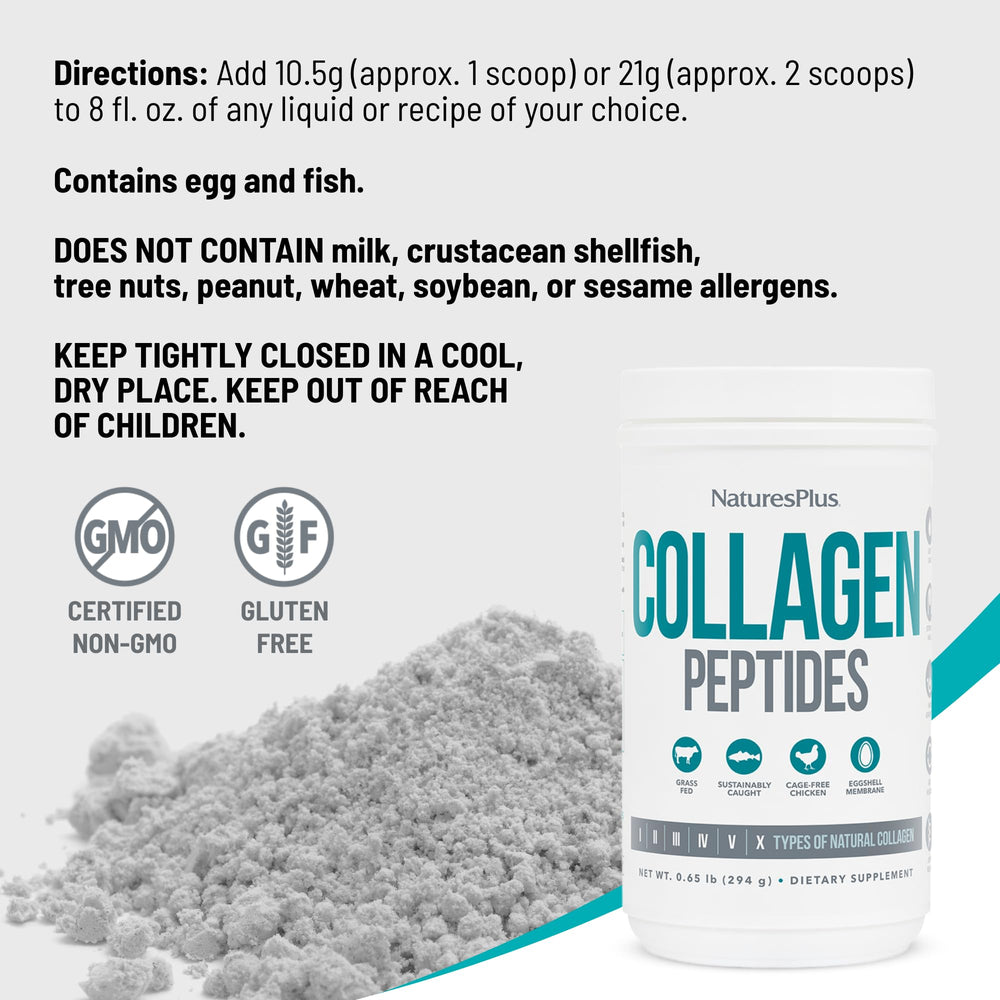 Nature's Plus Collagen Peptides shown as a potential aid for joints.