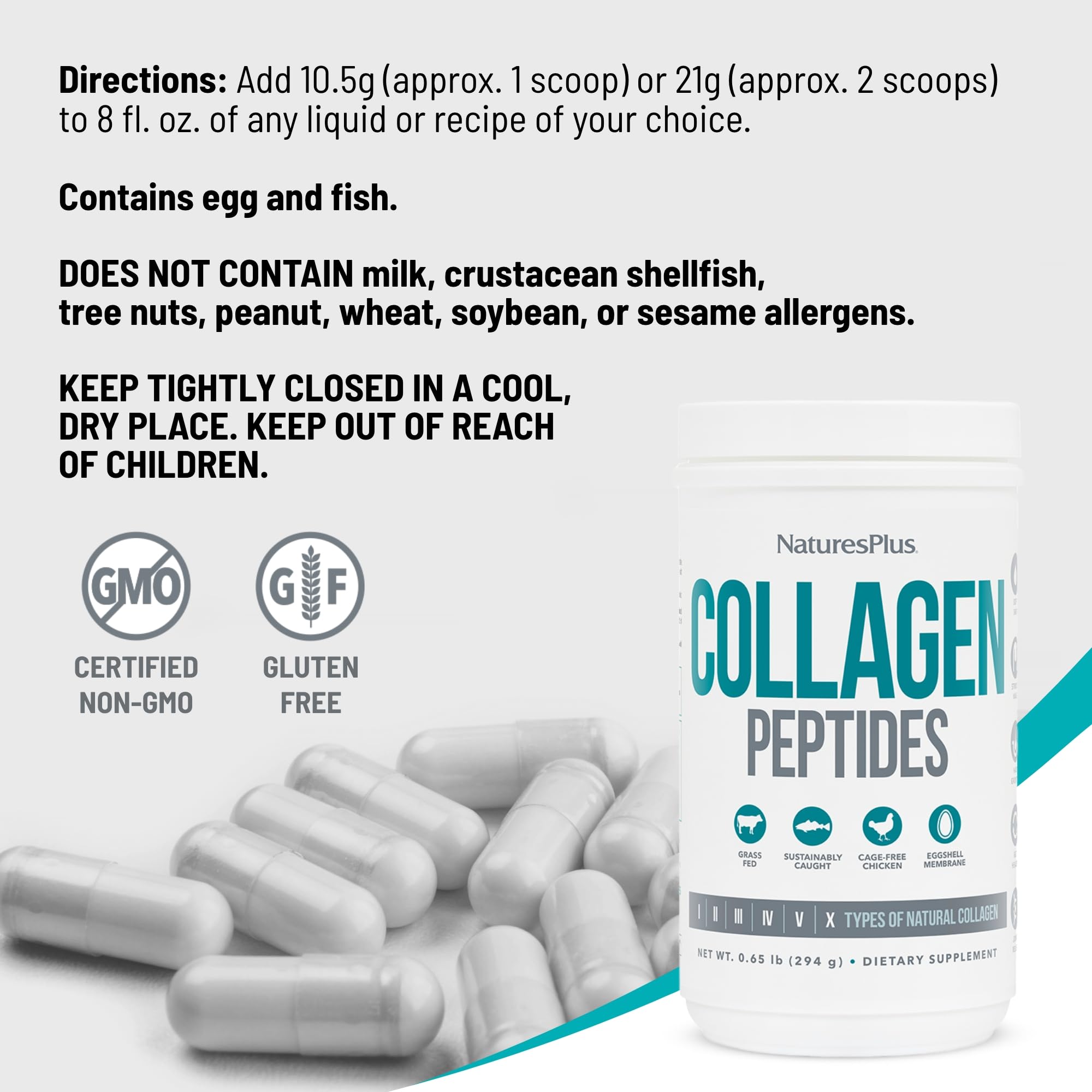 NaturesPlus Collagen Peptides two-pack box on a kitchen counter