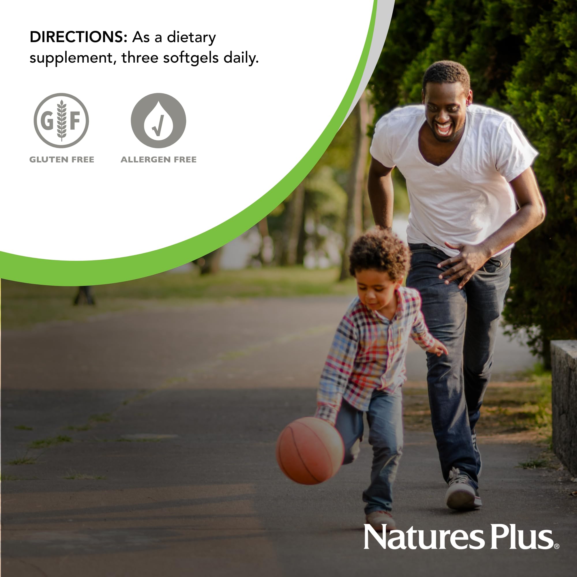 Glass of water beside NaturesPlus Hema-Plex Iron softgels for gentle daily intake.