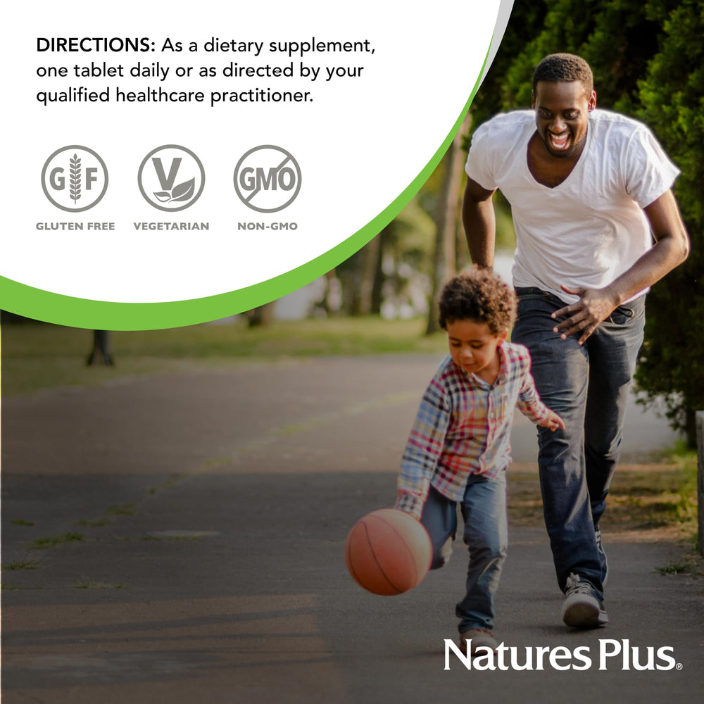NaturesPlus Hema-Plex Iron on a wellness shelf with vitamins.