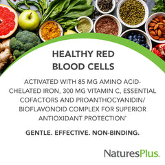 NaturesPlus Hema-Plex Iron gluten-free packaging highlights allergen-friendly formula