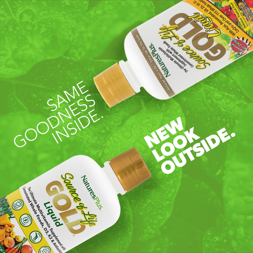 Source of Life GOLD liquid serving in a glass for easy daily nourishment.