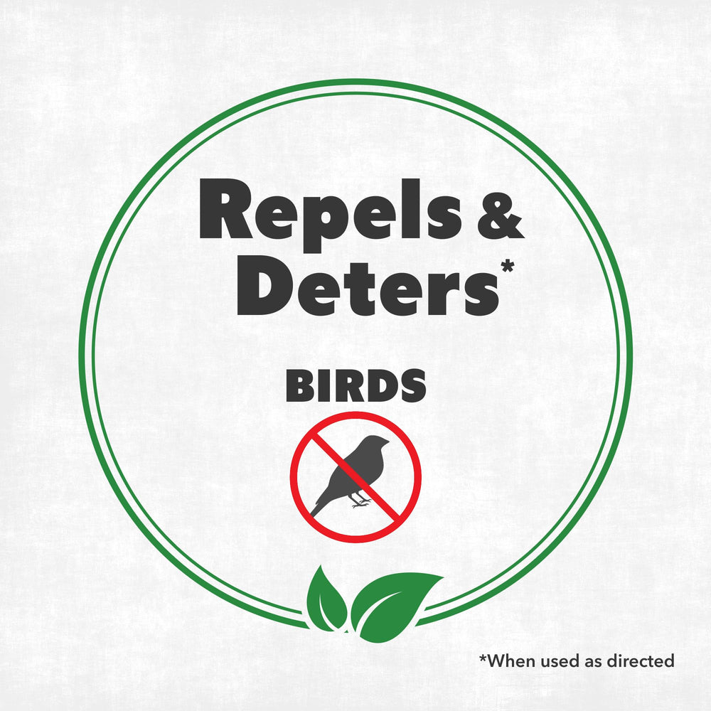 NatureStop Bird Repellent Spray guards garden plants and decorative areas from bird damage.