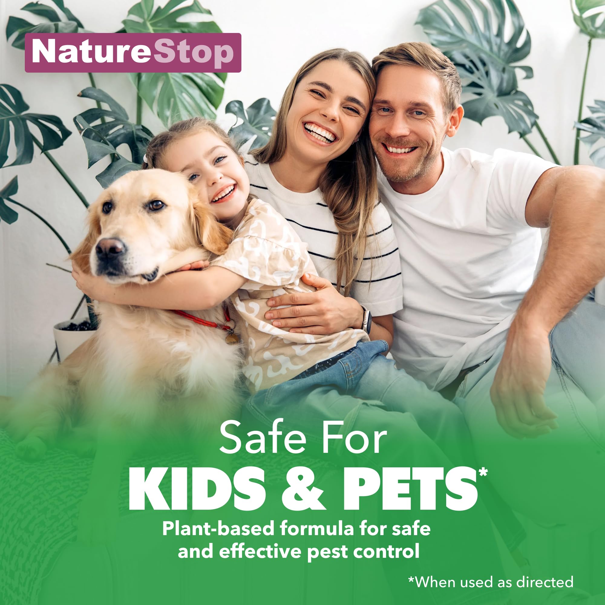 NatureStop Carpet Beetle Killer Spray on baseboards protects furniture and fabrics.