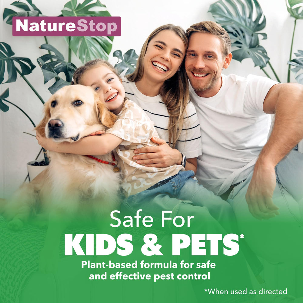 NatureStop Carpet Beetle Killer Spray on baseboards protects furniture and fabrics.