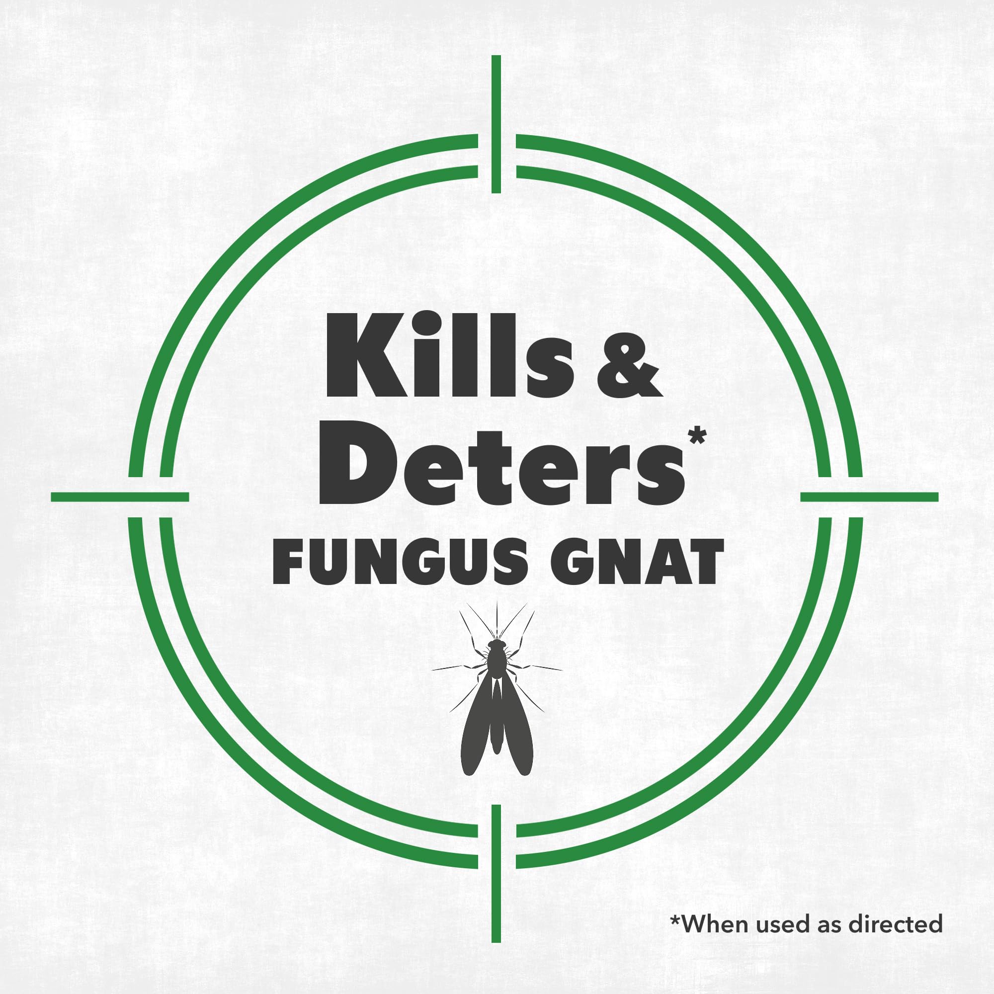NatureStop Fungus Gnat Killer Spray application targets gnats and larvae in potted plants.