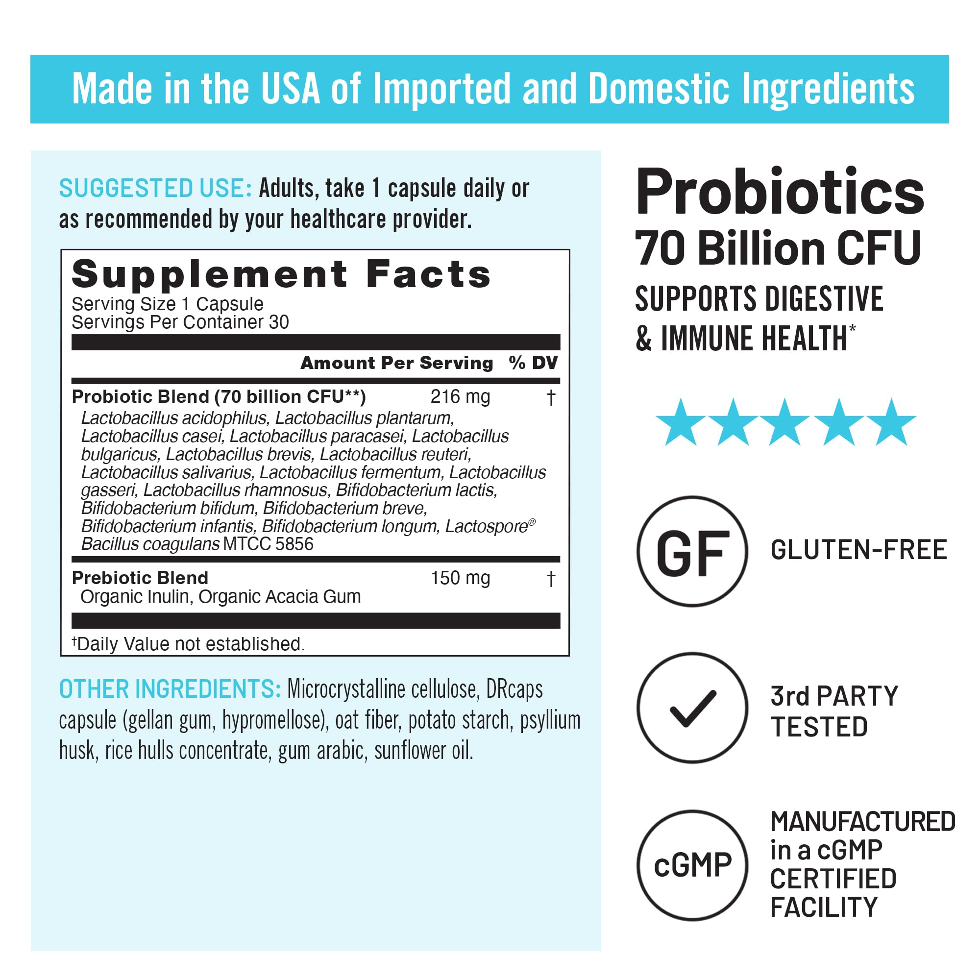 NatureWise organic prebiotics icon signals acacia gum and inulin support.