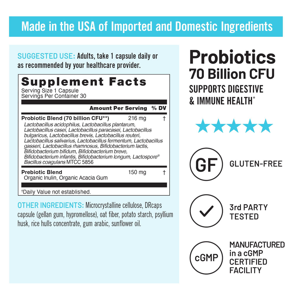 NatureWise organic prebiotics icon signals acacia gum and inulin support.