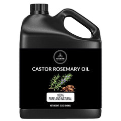 Naturevibe Botanicals Castor Rosemary Oil bottle for skin and hair care
