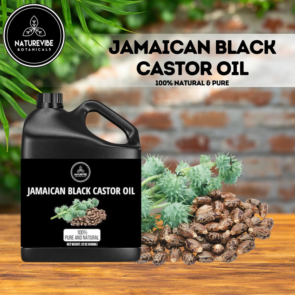 Naturevibe Botanicals Jamaican Black Castor Oil pour for easy application