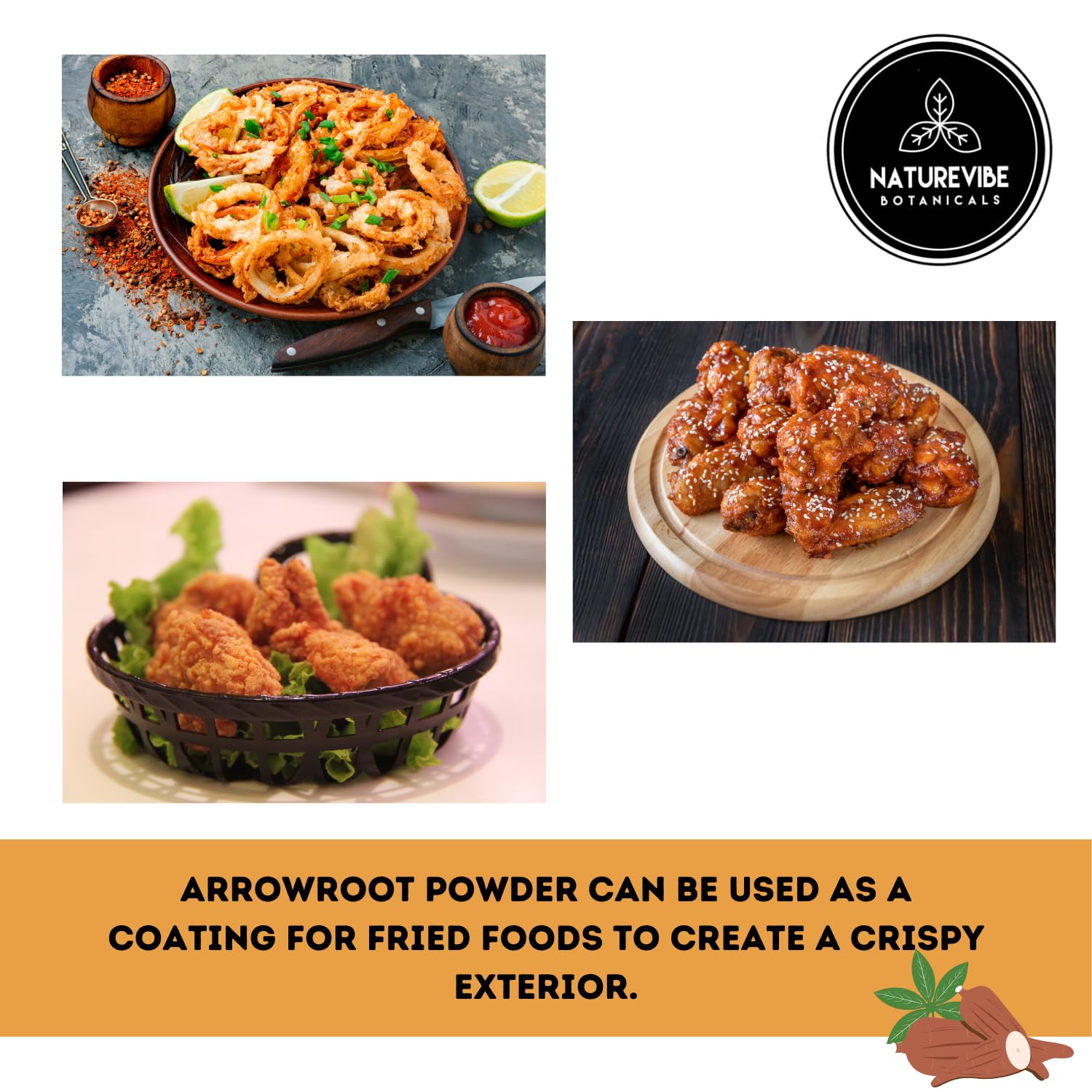 Naturevibe Botanicals Arrowroot Powder pure and natural ingredient for cooking