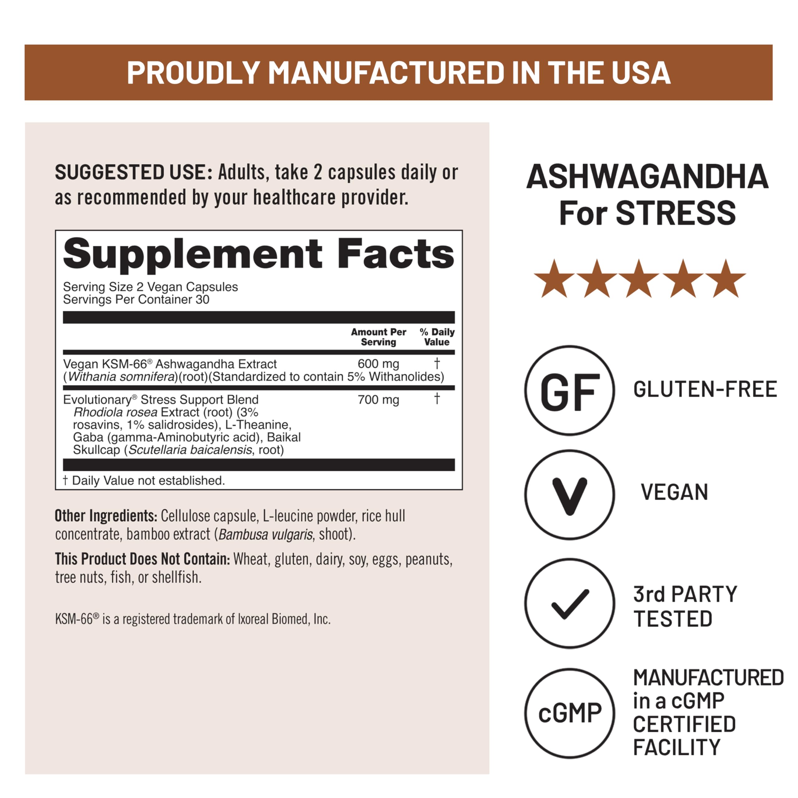 NatureWise Ashwagandha L-Theanine GABA capsules for relaxation.