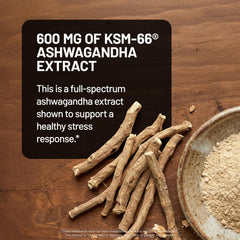 NatureWise Ashwagandha Rhodiola Chinese Skullcap bottle for balance.