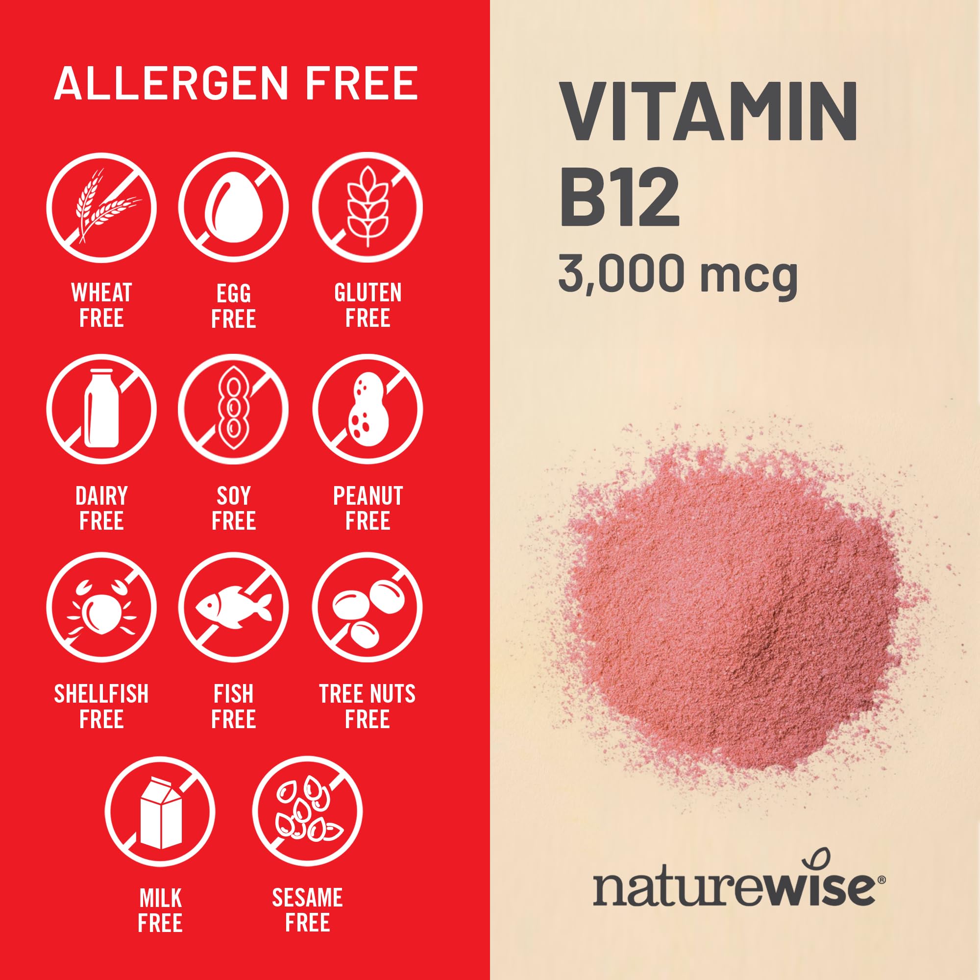 NatureWise B12 softgel bottle with USA-made claim and third-party testing.