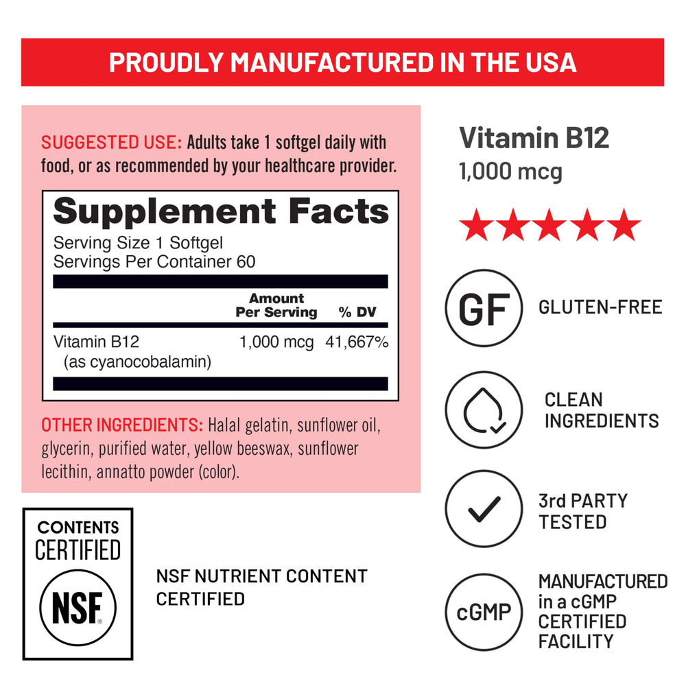 NSF-certified NatureWise B12 bottle for purity and quality