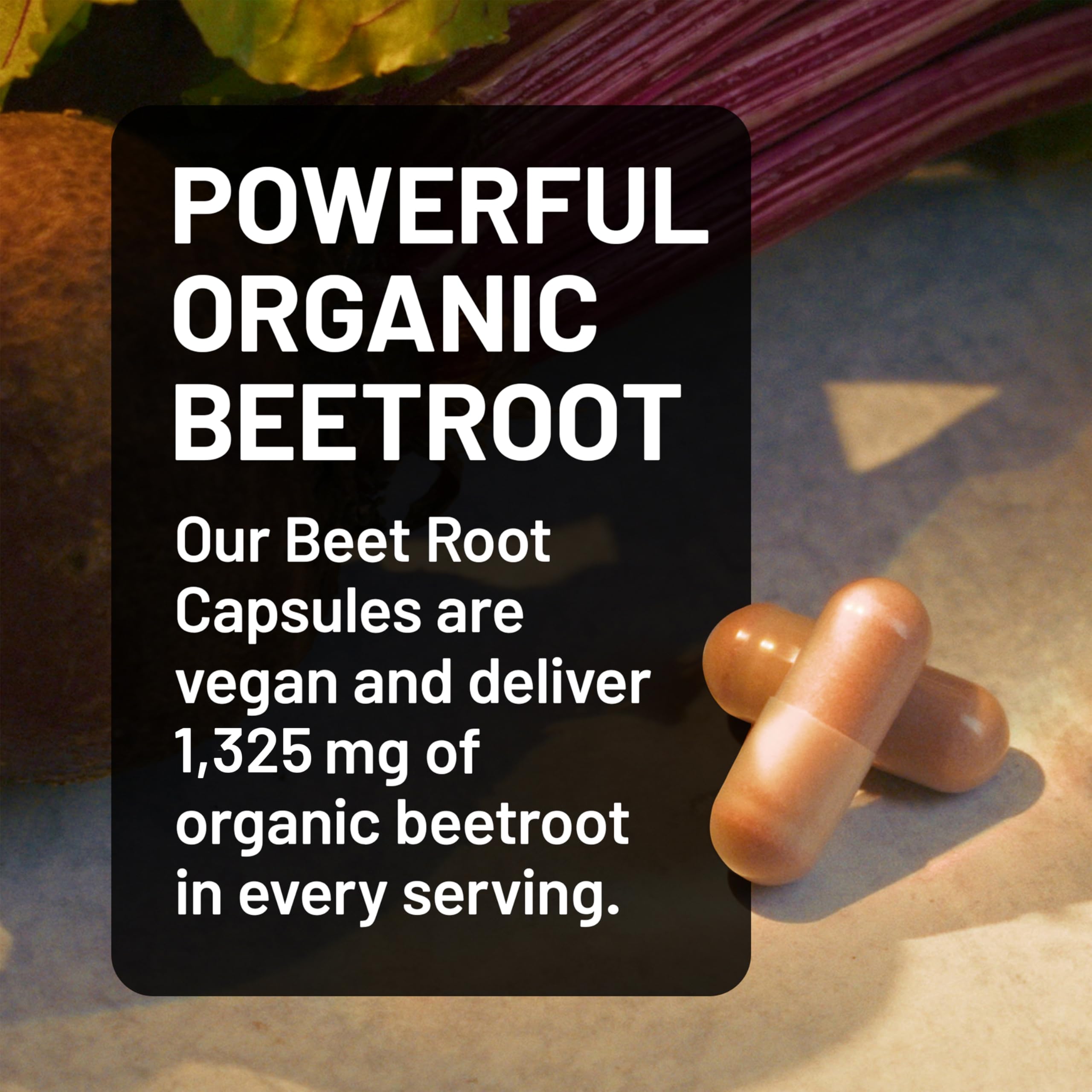 Organic beetroot source in NatureWise capsules showing plant-based formula