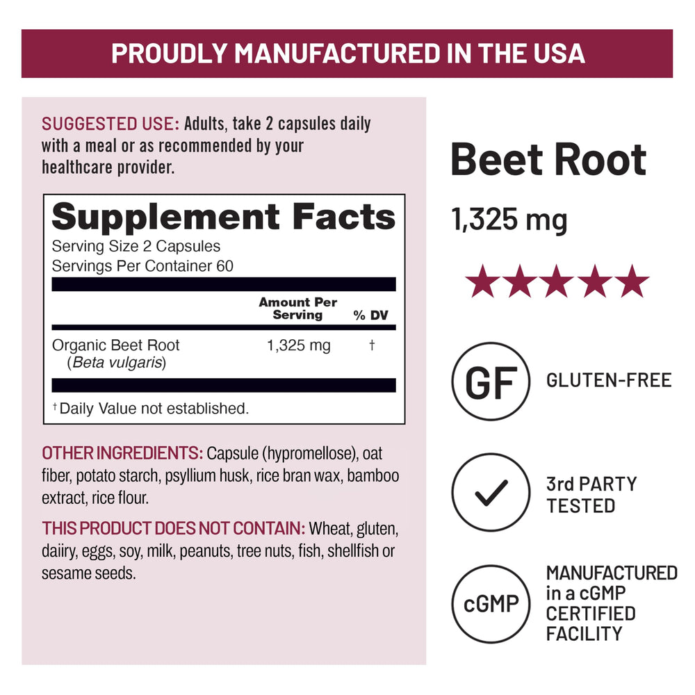 USA-manufactured NatureWise Beet Root Capsules seal for quality