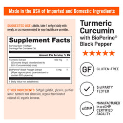 NatureWise Turmeric Curcumin bottle featuring BioPerine for enhanced absorption