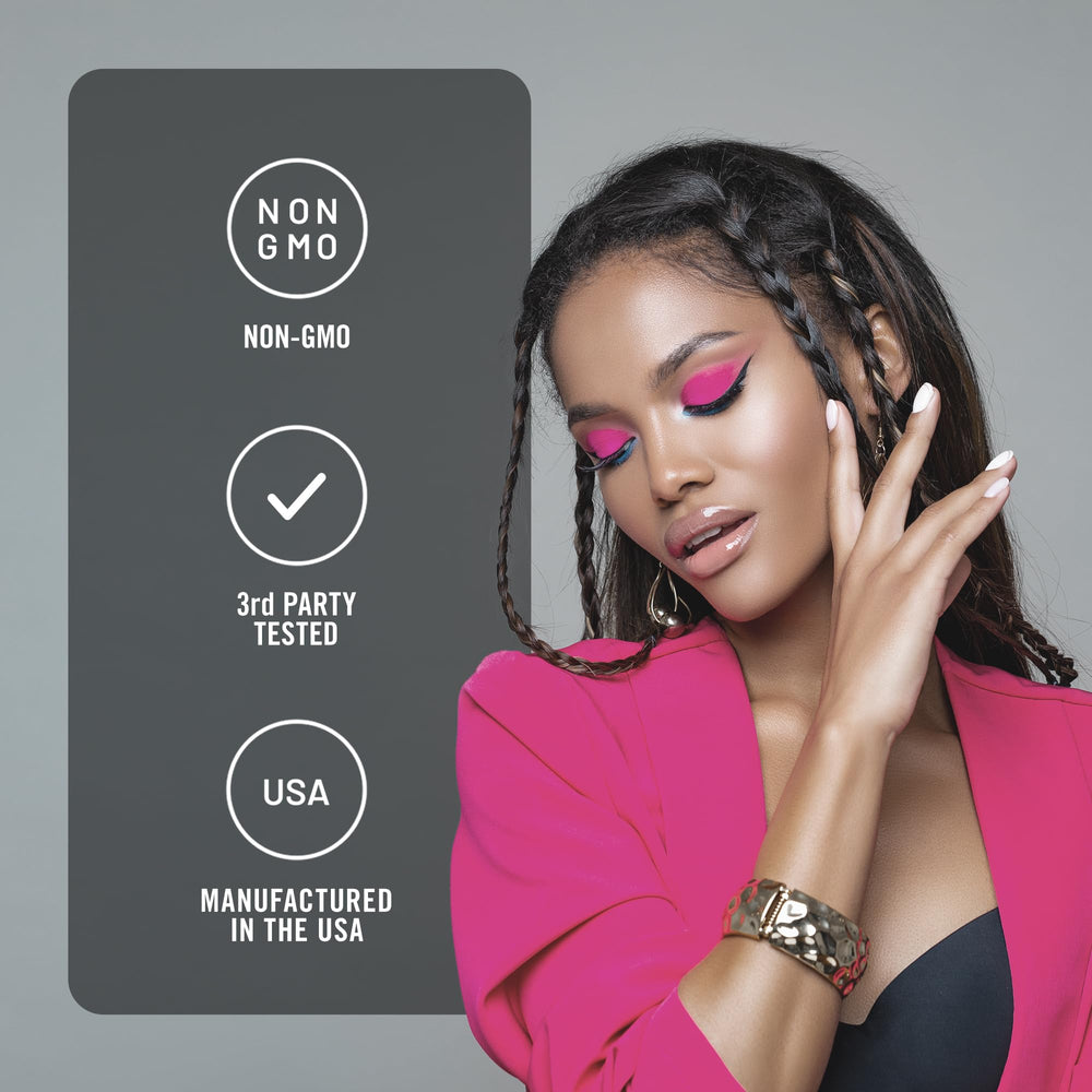 Biotin and vitamin C complex with NatureWise collagen for hair and nails.