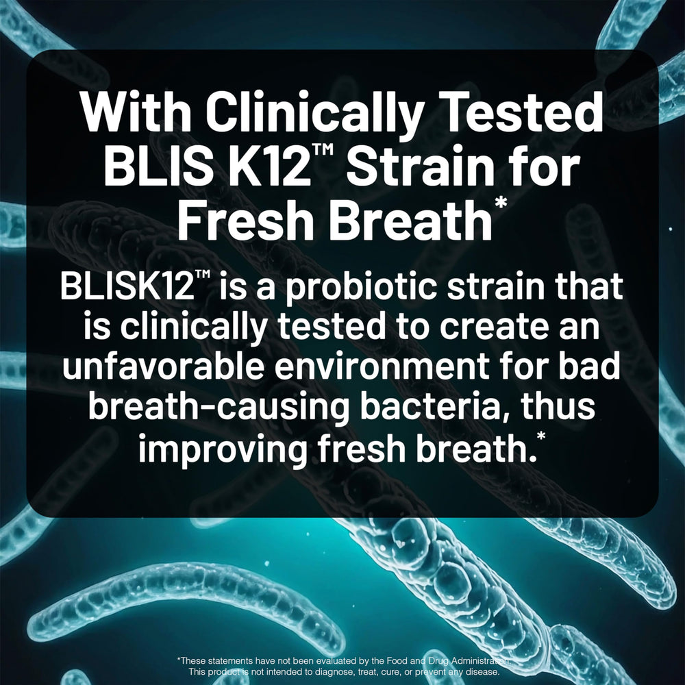 NatureWise BLIS M18 gum health tablet supports gums.