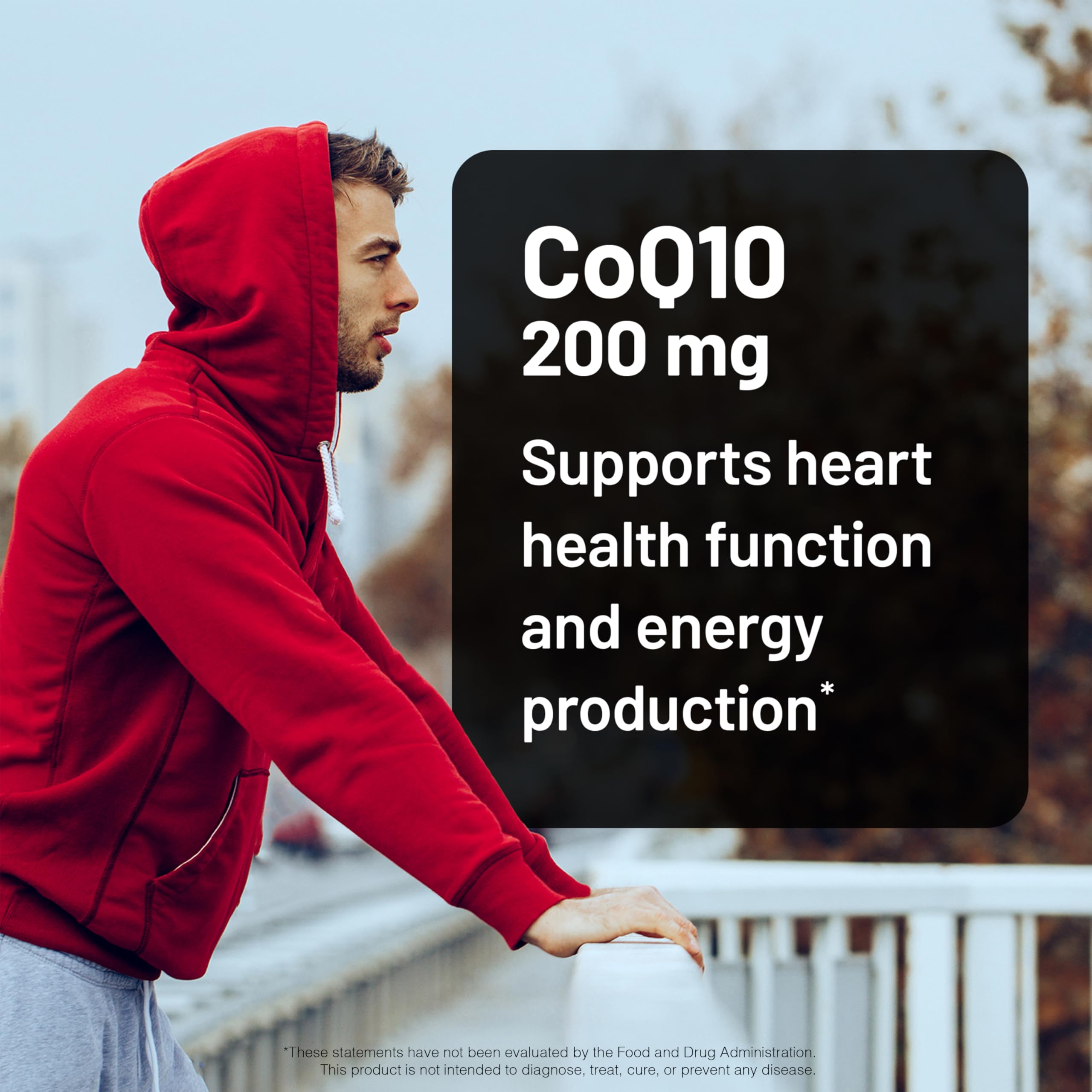 NatureWise CoQ10 200mg softgels label showing vegan and gluten-free claims