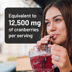 Ingredient panel highlighting cranberry extract with vitamins C and E in NatureWise formula.