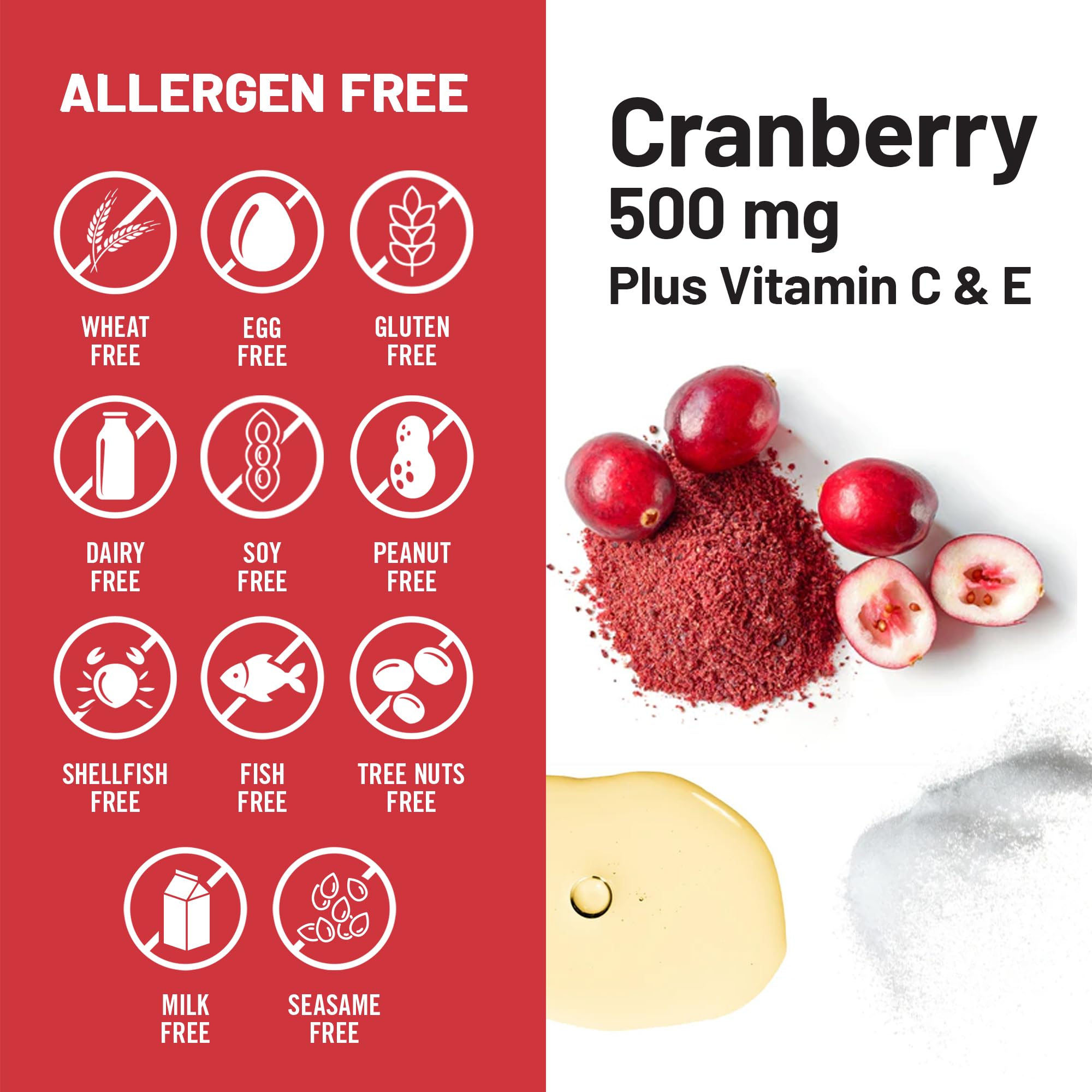 NatureWise serving: two cranberry capsules for daily potency.