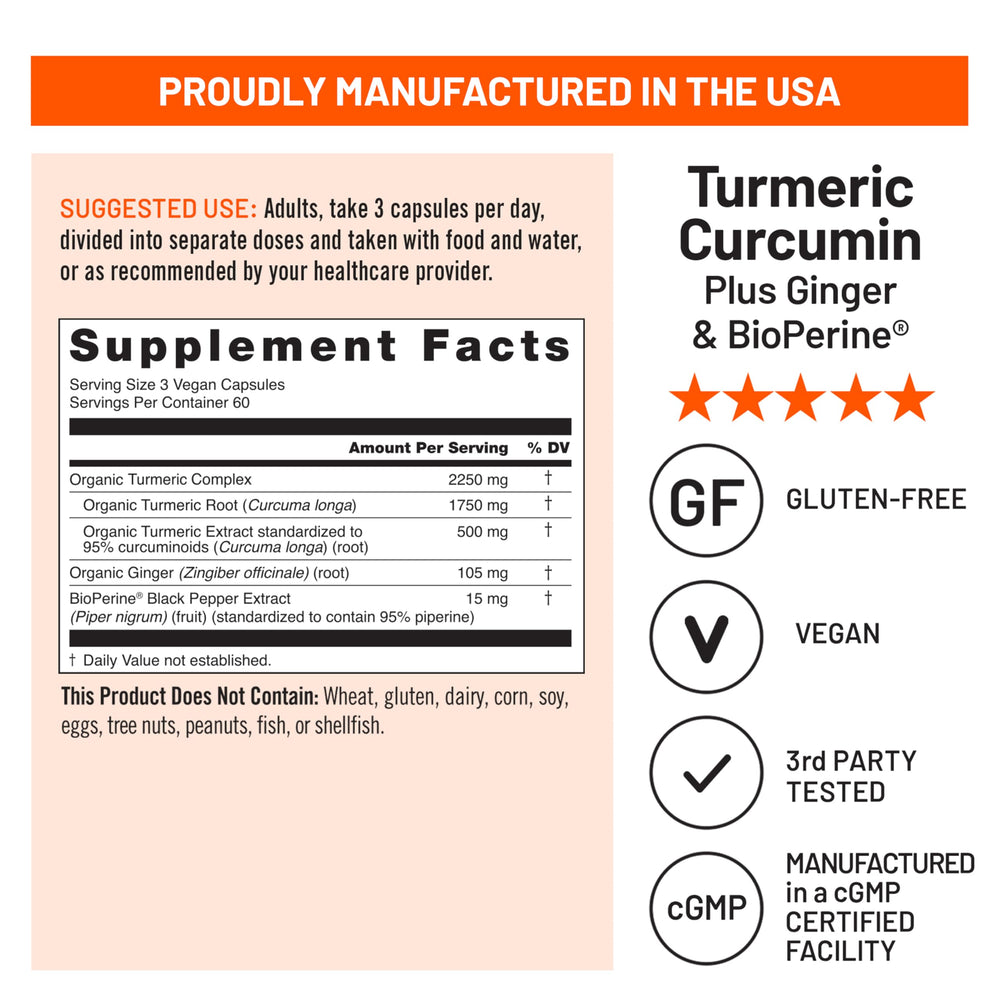 NatureWise Curcumin Turmeric ginger element indicating synergistic blend