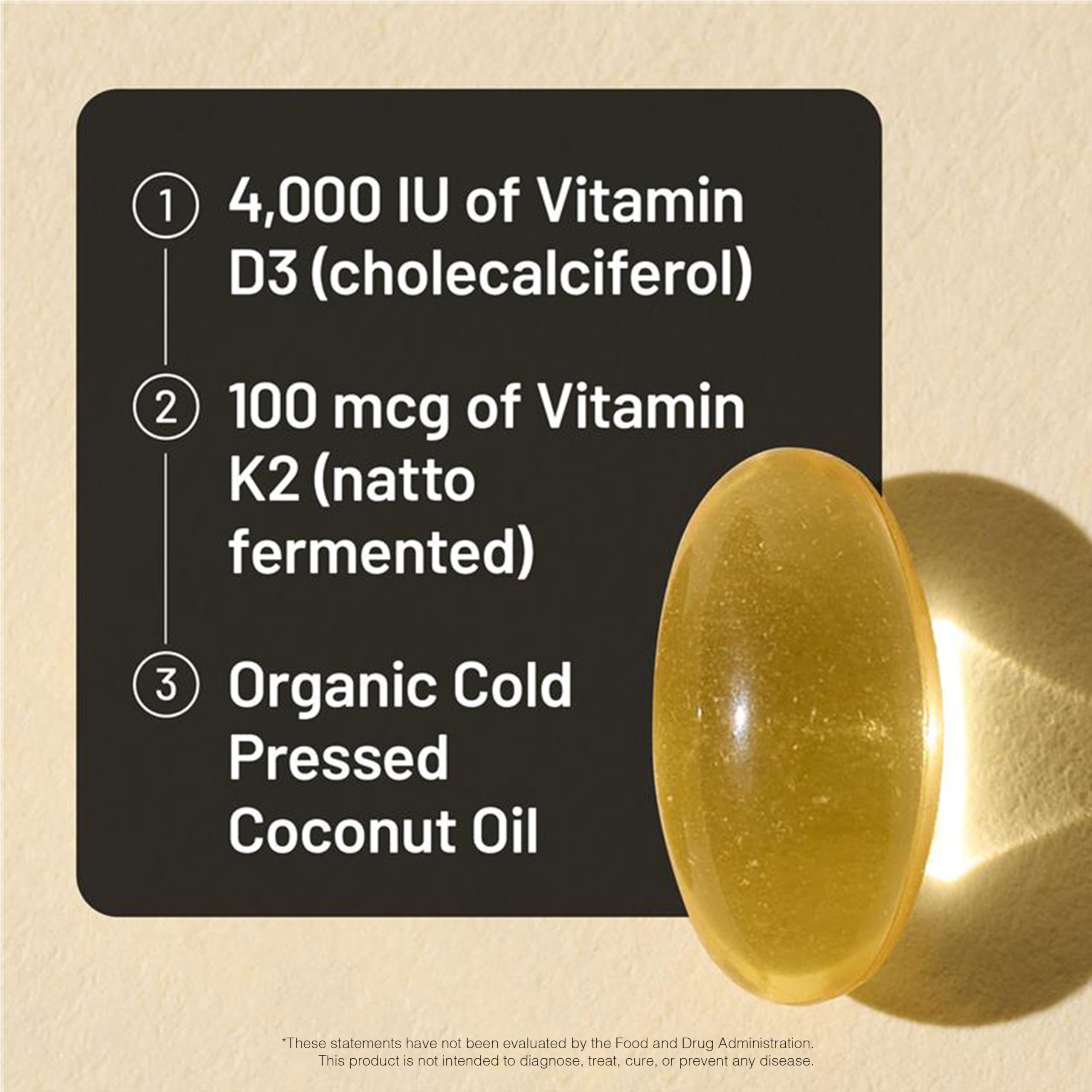NatureWise softgels with organic coconut oil to aid fat-soluble vitamin absorption.