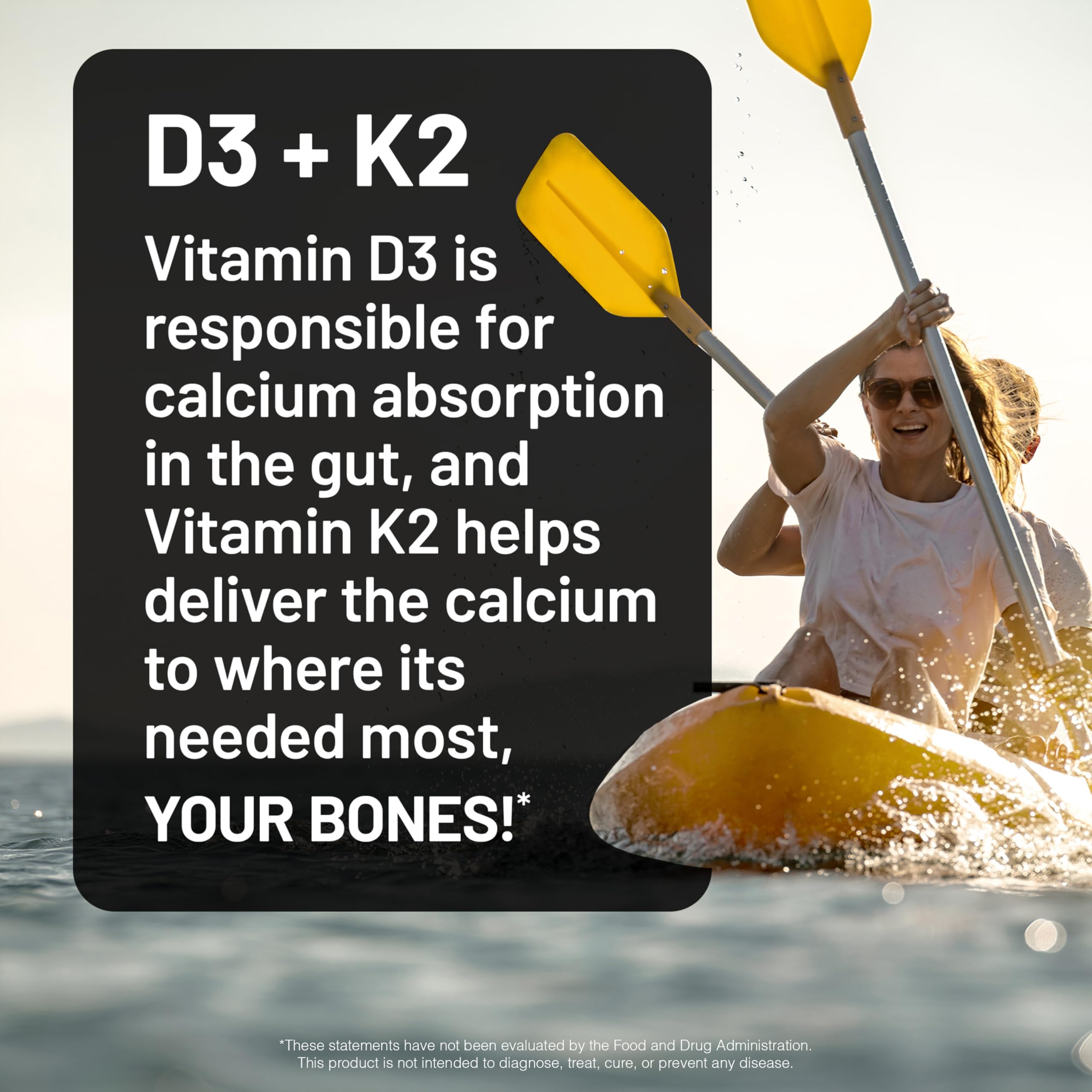 NatureWise D3 K2 label close-up highlighting vitamin blend and coconut oil.